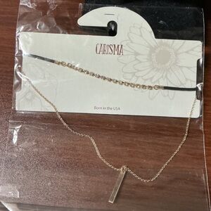 Charisma Gold Bar Chocker Short Necklace Pendant Necklace